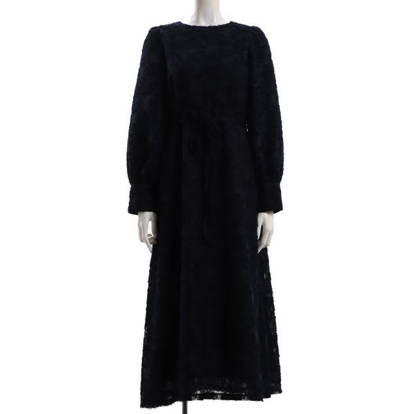 パフスリーブジャガードワンピース