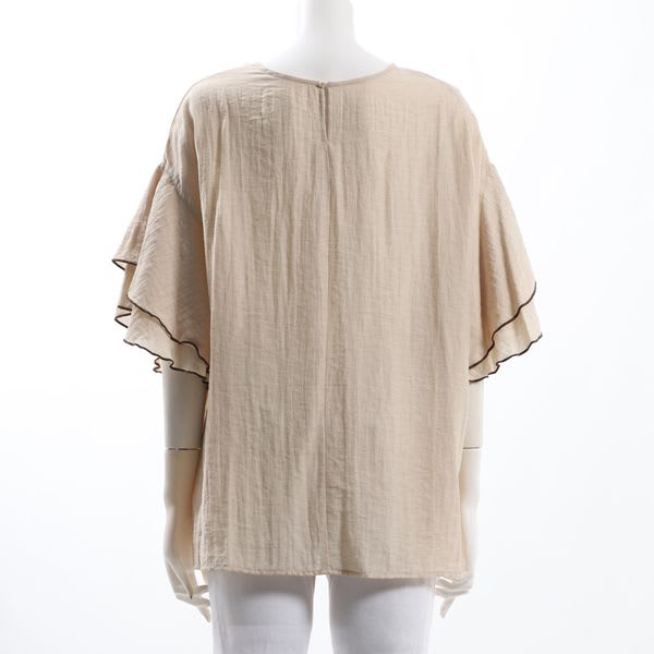 リネン混フレアスリーブブラウス