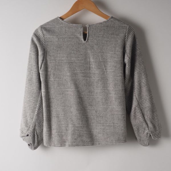 グレンチェック柄ブラウス