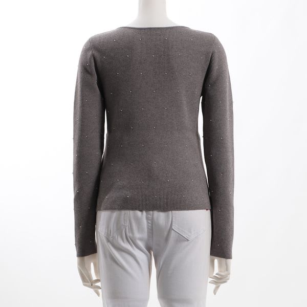 パールデザインリブニット