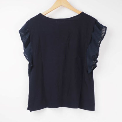 異素材プリーツ袖カットソー