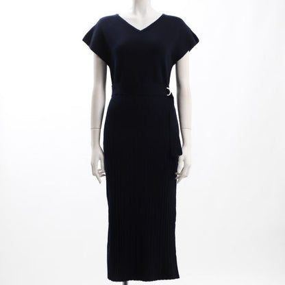 ウエストベルト付リブスカートワンピース