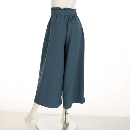 リボンベルト付きフレアワイドパンツ