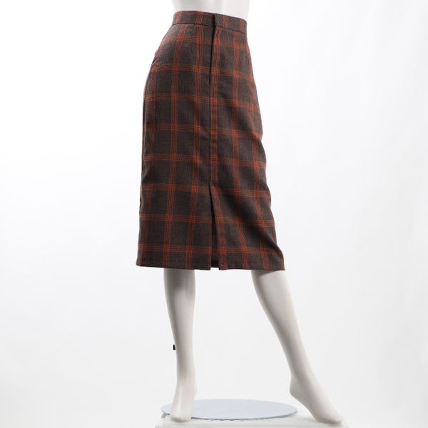 フロントスリットチェック柄タイトスカート