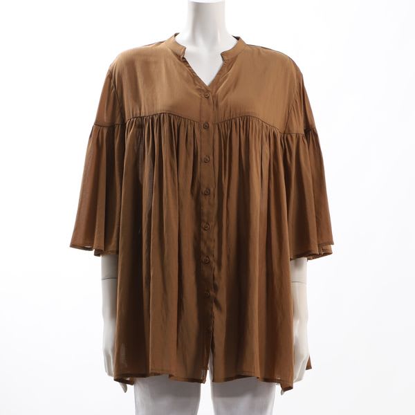 ギャザーフレアデザインブラウス