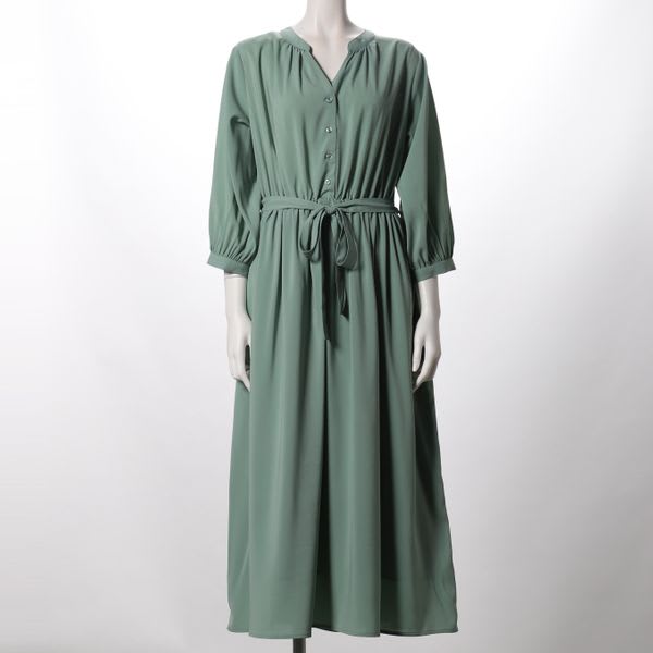 ウエストリボンギャザーワンピース