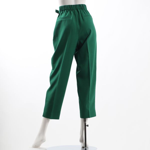 バックゴムベルト付きタックテーパードパンツ