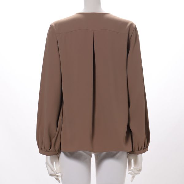 バーボタン前開きブラウス