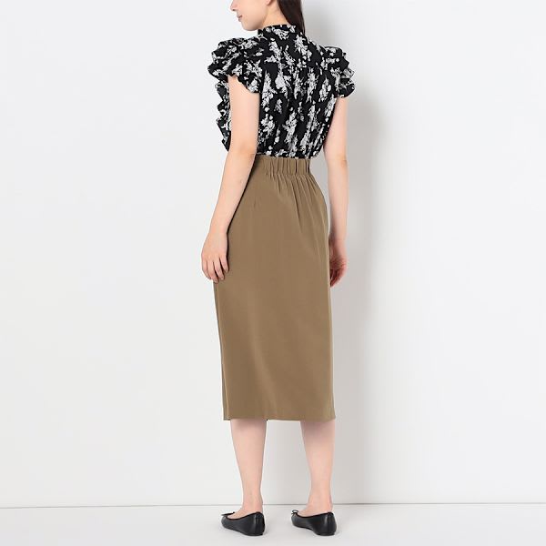 フロントスリット風デザインセミタイトスカート