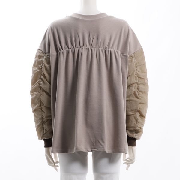 異素材切り替えクルーネックカットソー