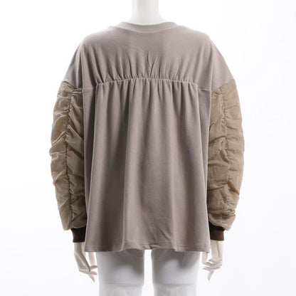 異素材切り替えクルーネックカットソー