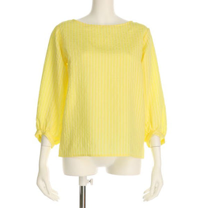 ストライプボートネックブラウス