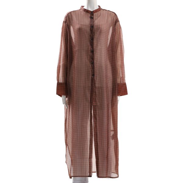 チェック柄シアーシャツワンピース
