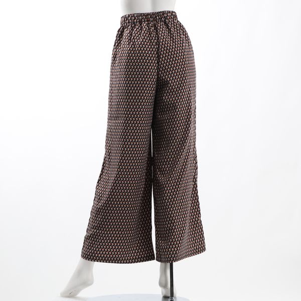 幾何学模様ワイドパンツ