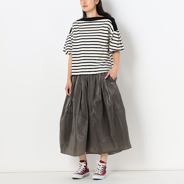 ボリュームスリーブボーダーカットソー