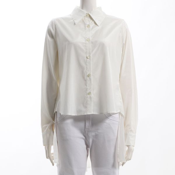 バックプリーツドッキングシャツブラウス