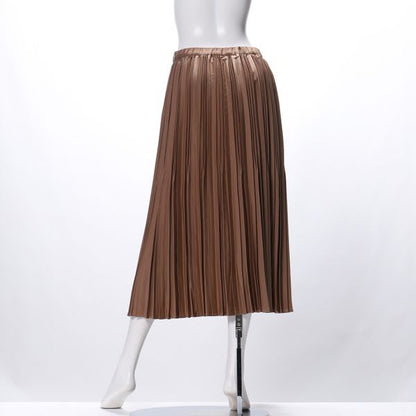 カレンダーサテンアコーディオンプリーツスカート