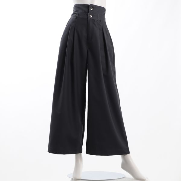 ダブルタックハイウエストワイドパンツ