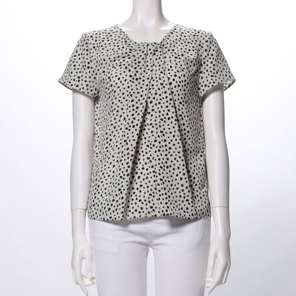 レオパード柄タックデザインブラウス