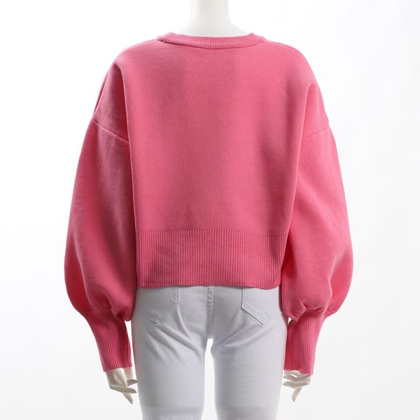 ショート丈クルーネックニット