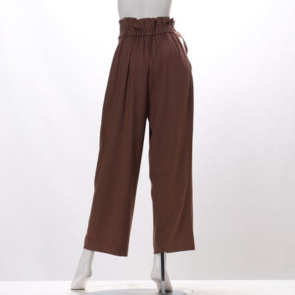 ウエストベルトデザインワイドパンツ