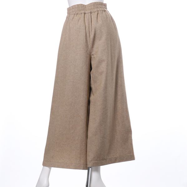 フロントボタンタック入りツイードフレアパンツ