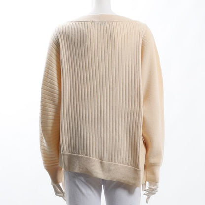 サイドリブ切り替えアシンメトリーニット