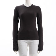 クルーネックリブニット