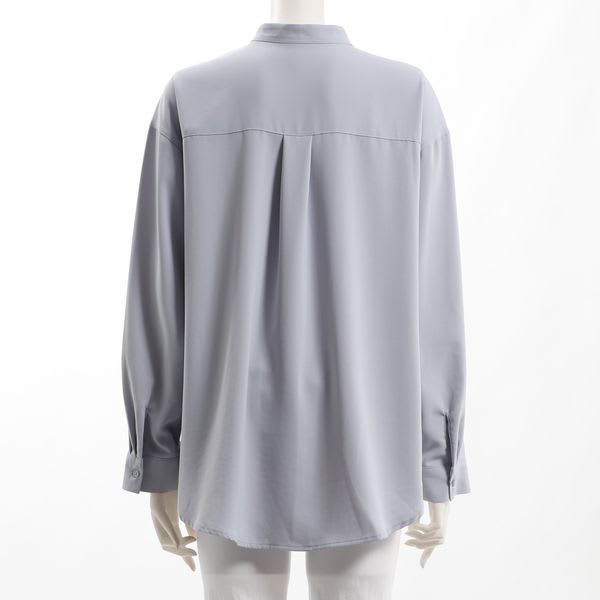 アウトポケットバンドカラーブラウス