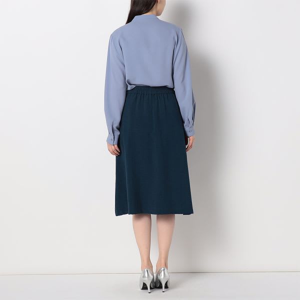 リバイバル麻調フラップポケットフレアスカート