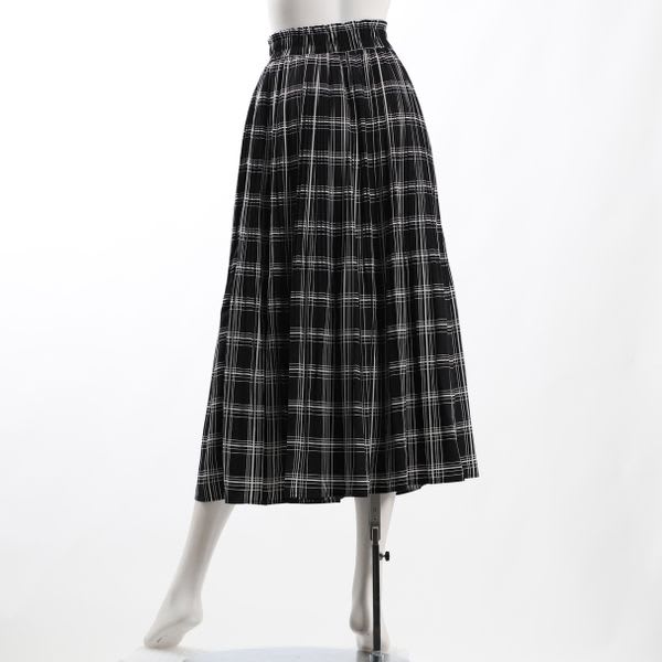 チェック柄裾消しプリーツスカート