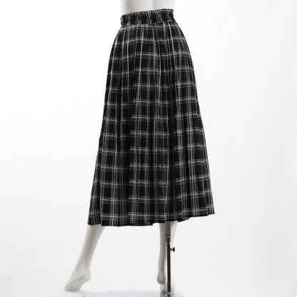 チェック柄裾消しプリーツスカート
