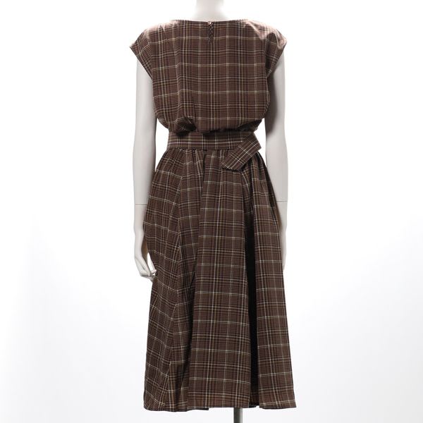 クラシカルチェックプリントワンピース