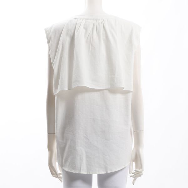 ケープ風デザインVネックブラウス