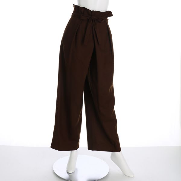 リボンベルト付きタックパンツ