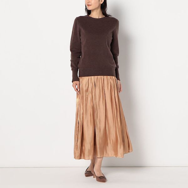 スリット袖クルーネックニット