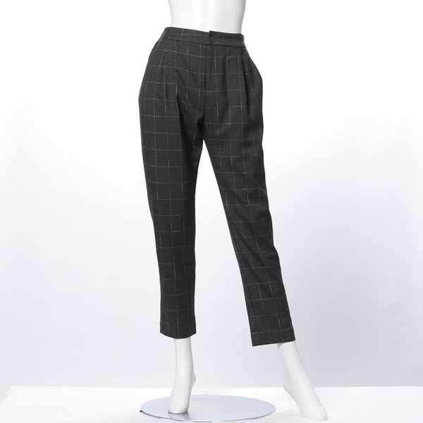 ウィンドウペン柄テーパードパンツ