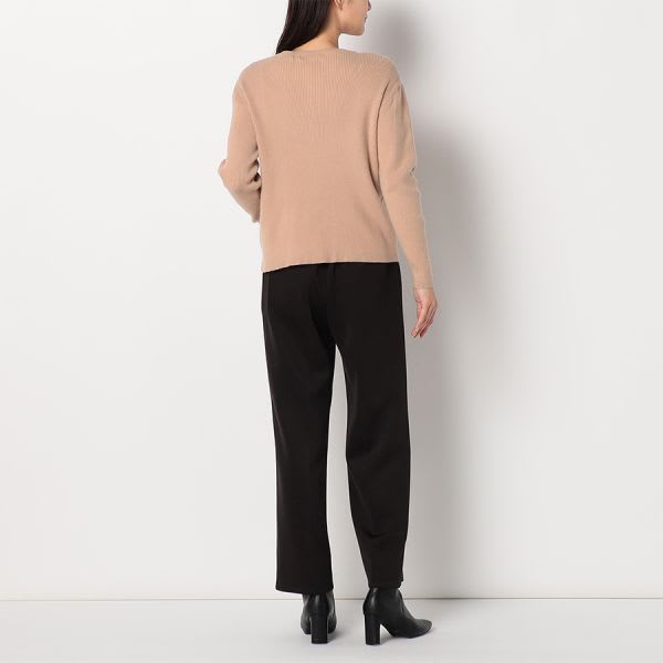 クルーネックリブカーディガン