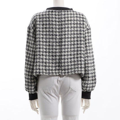 リブ切り替え千鳥柄ニット