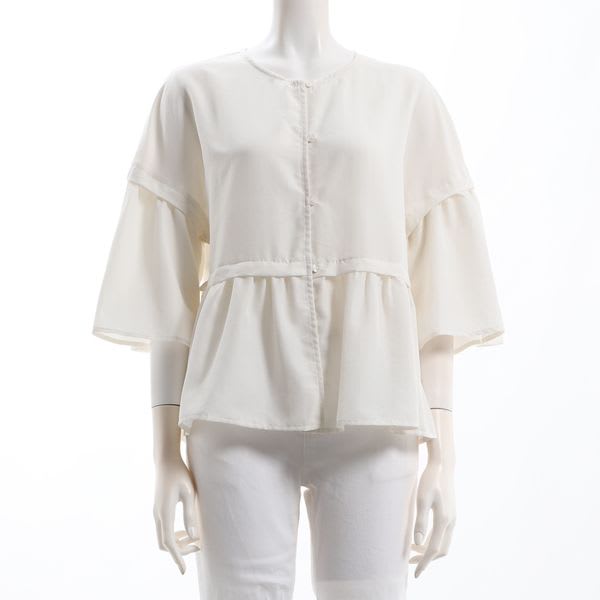 ドッキング風ペプラムブラウス