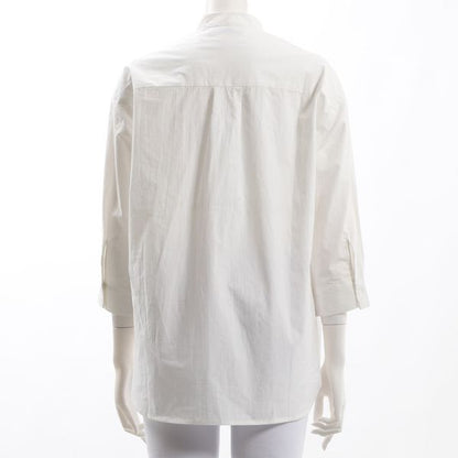 ドロップショルダー前開きバンドカラーシャツ