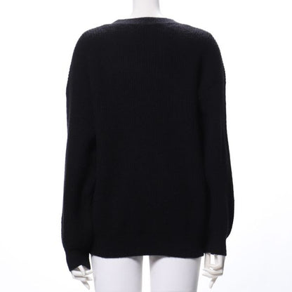 ボリュームスリーブクルーネックニット