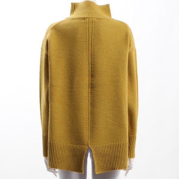 ハイネックバックスリットニットプルオーバー