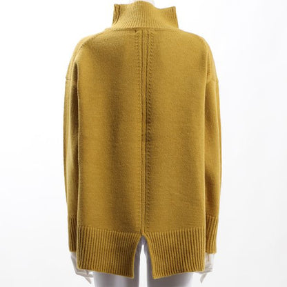 ハイネックバックスリットニットプルオーバー