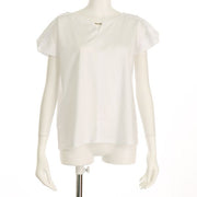 オープンフロントネックカットソー