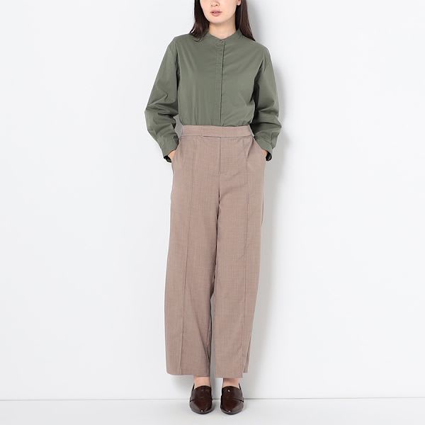 バックテールデザインバンドカラーシャツ