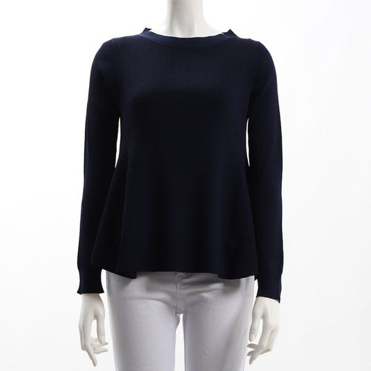 フレア裾クルーネックニット