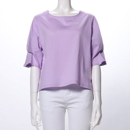 バイオシルケット袖タックカットソー