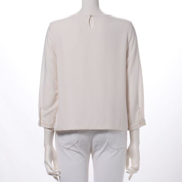 ストレッチシフォンタックデザインブラウス