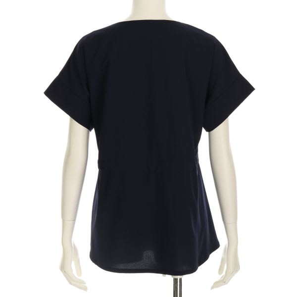 ドロストデザインフロントボタンブラウス